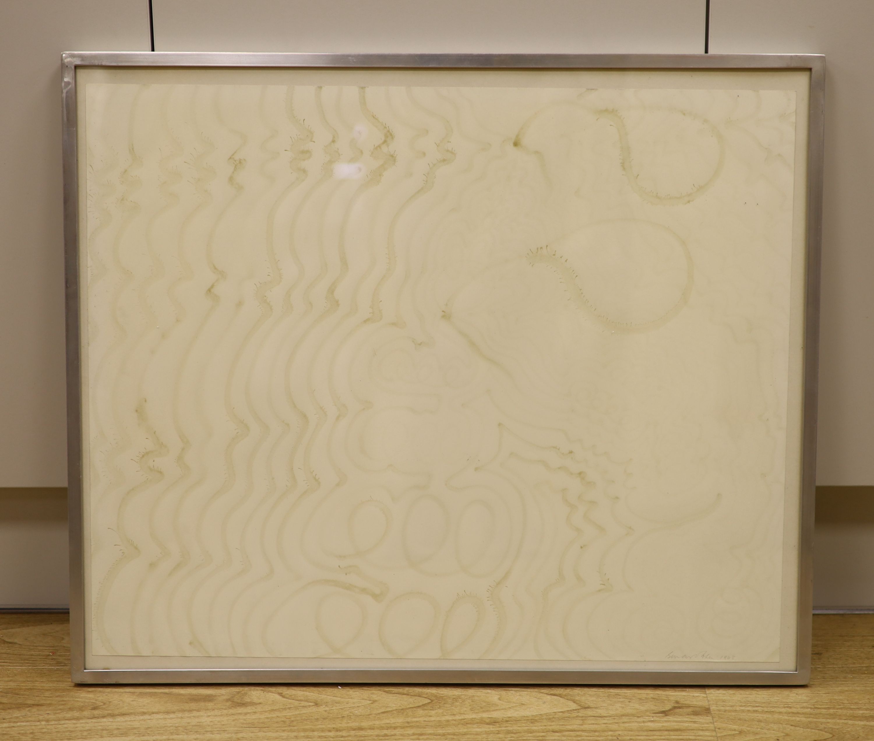Bernard Cohen, watercolour, Untitled, signed in pencil and dated 1963, Kamsin Gallery label verso, 52 x 63cm